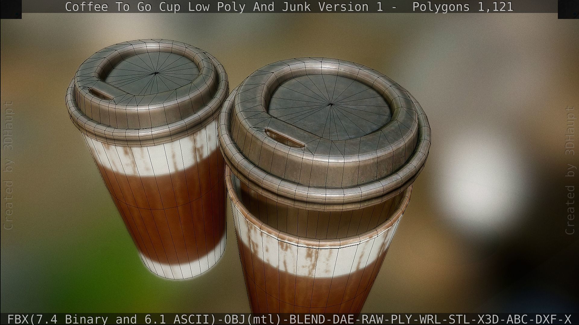 Coffee To Go Cup Junk 1 - Gameready - PBR Textures Low-poly 3D model_111