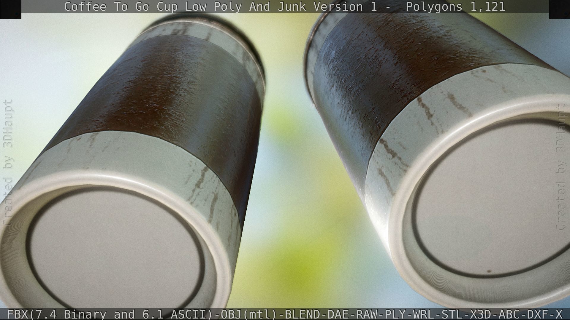 Coffee To Go Cup Junk 1 - Gameready - PBR Textures Low-poly 3D model_83