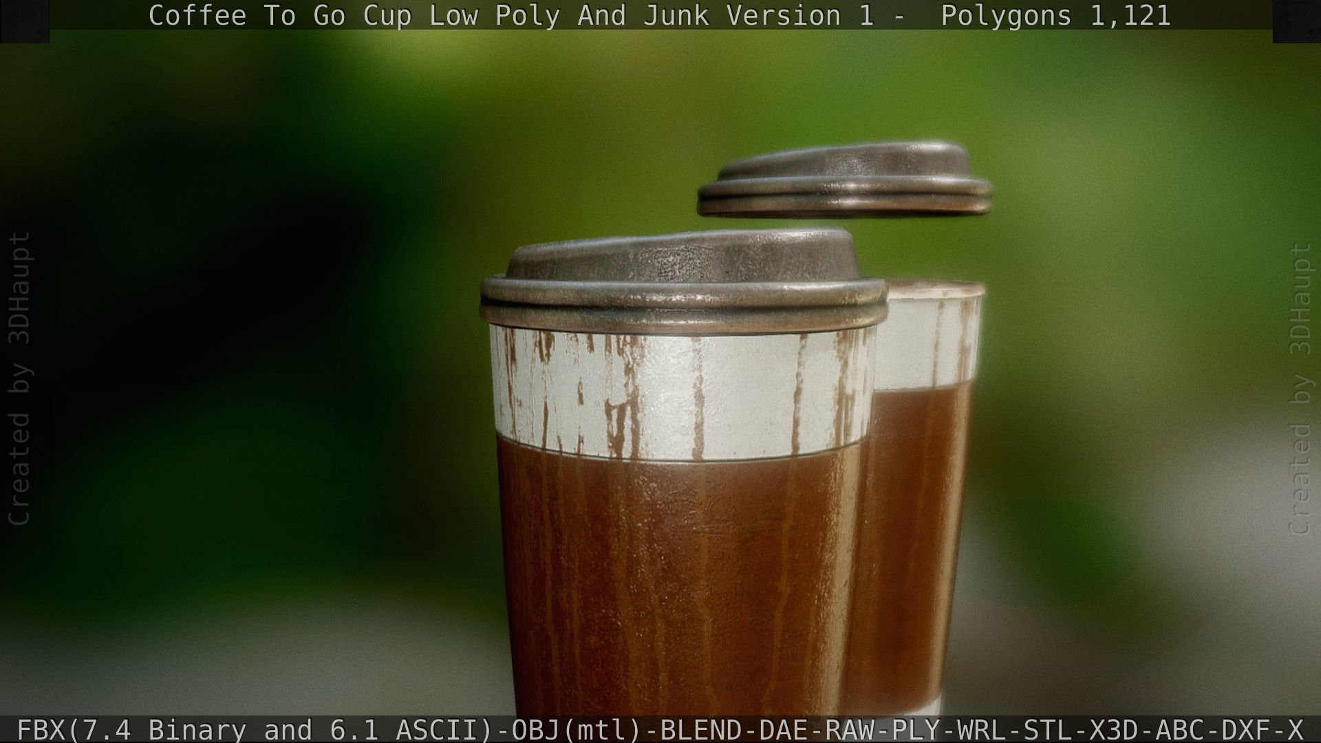Coffee To Go Cup Junk 1 - Gameready - PBR Textures Low-poly 3D model_93