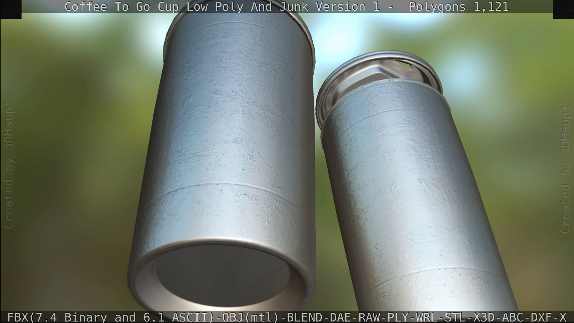 Coffee To Go Cup Junk 1 - Gameready - PBR Textures Low-poly 3D model_182