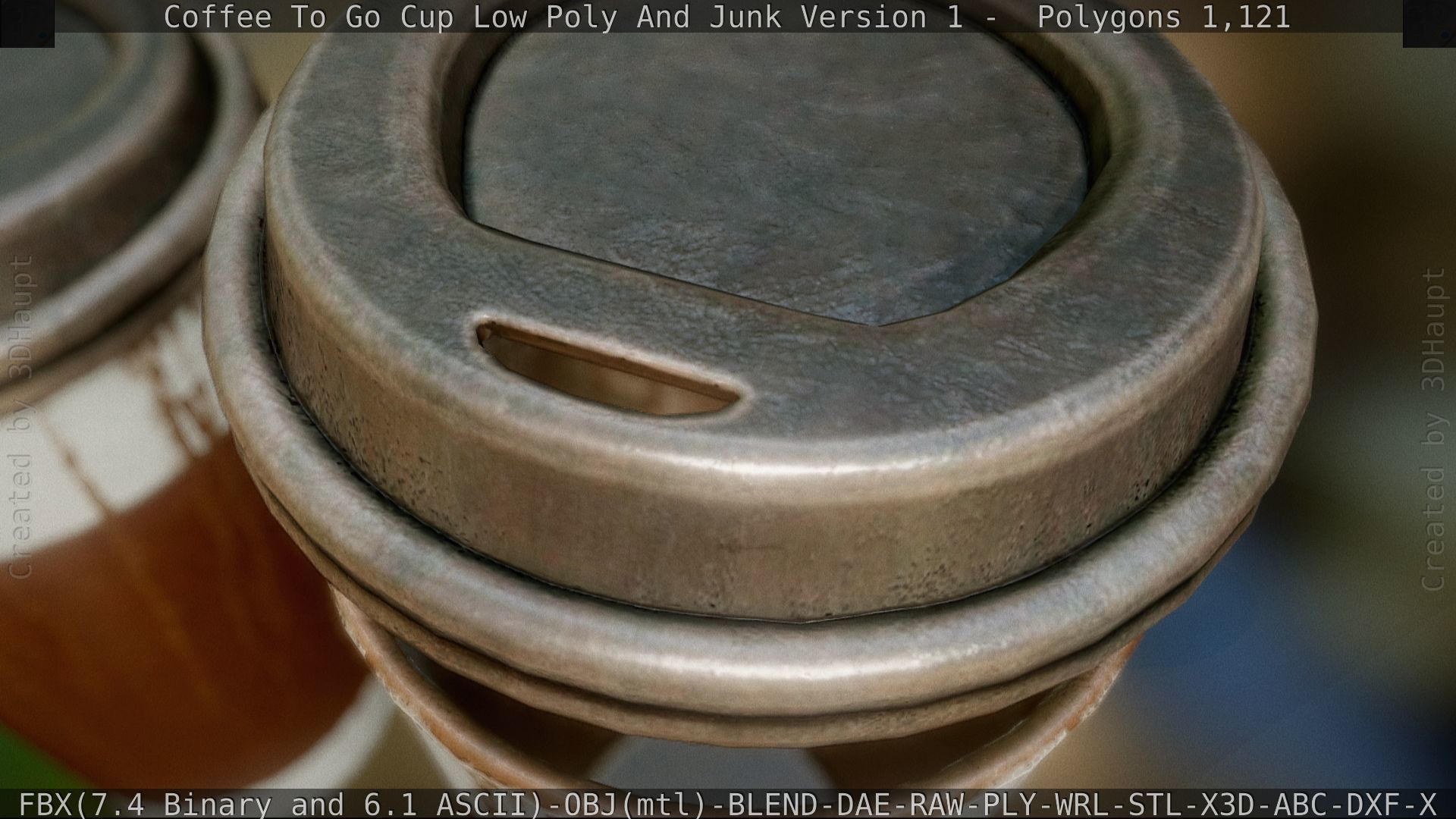 Coffee To Go Cup Junk 1 - Gameready - PBR Textures Low-poly 3D model_65