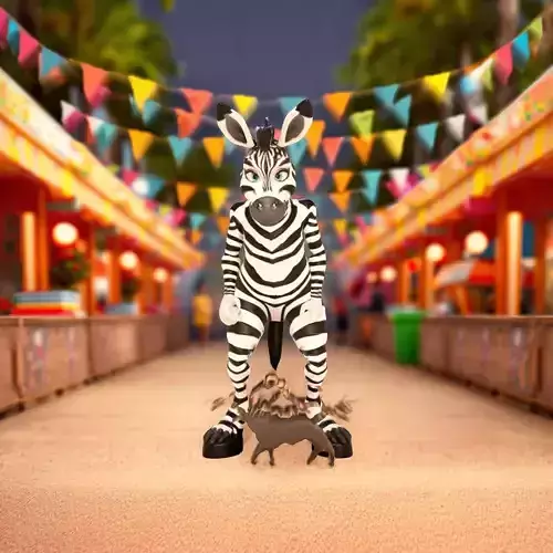 Cheerful Zebra Character model pack
