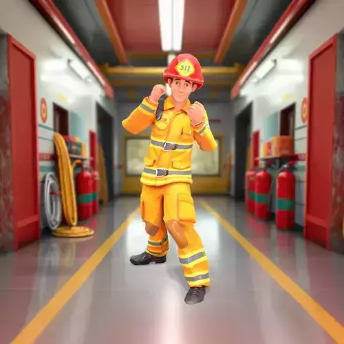 Cheerful Firefighter model pack