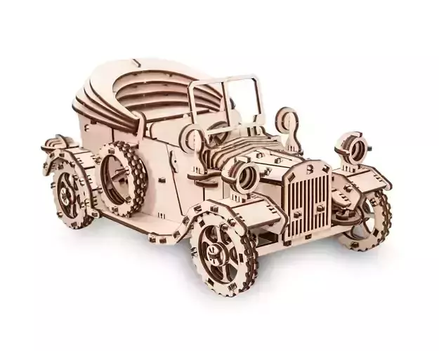 3D Wooden Antique Convertible Car Puzzle Model