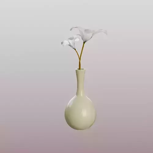 Lily Flower with Ceramic Vase
