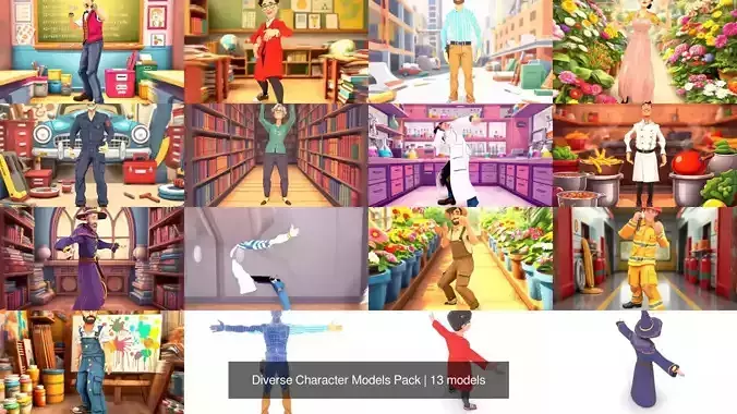 Diverse Character Models Pack