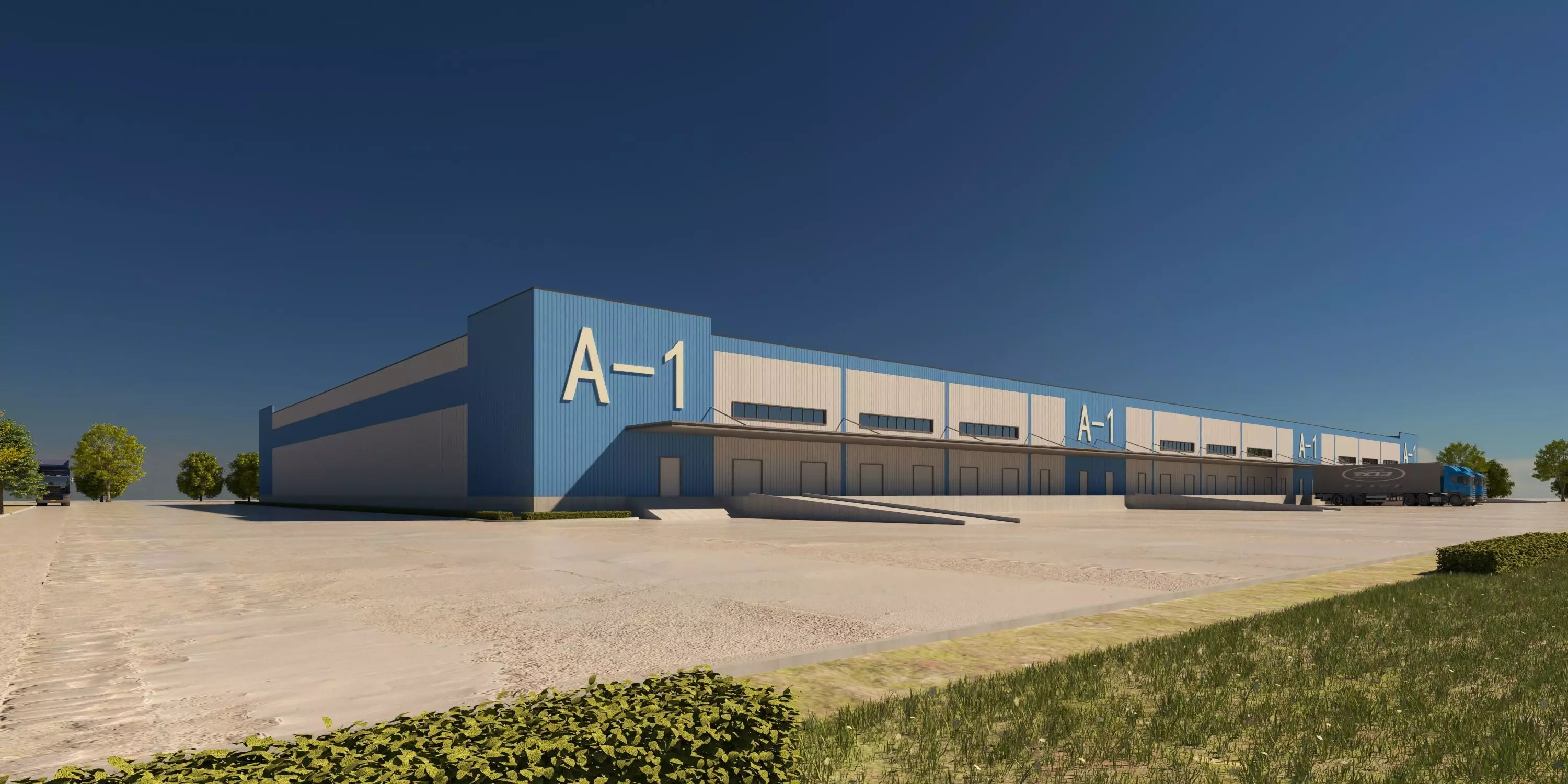 Industrial Building Factory 017 Low-poly 3D model