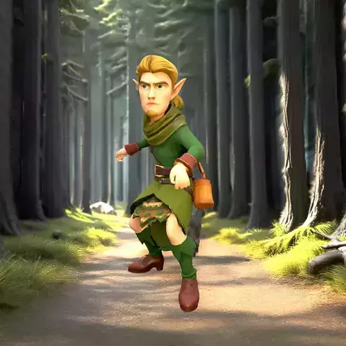 Elf Adventurer Green model pack