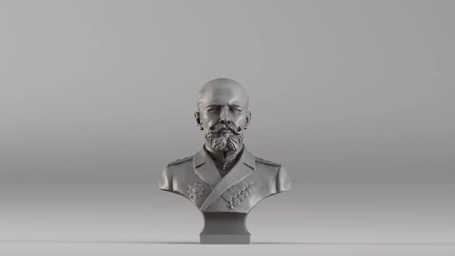 001667 Military Officer Bust STL Miniature 3D print model