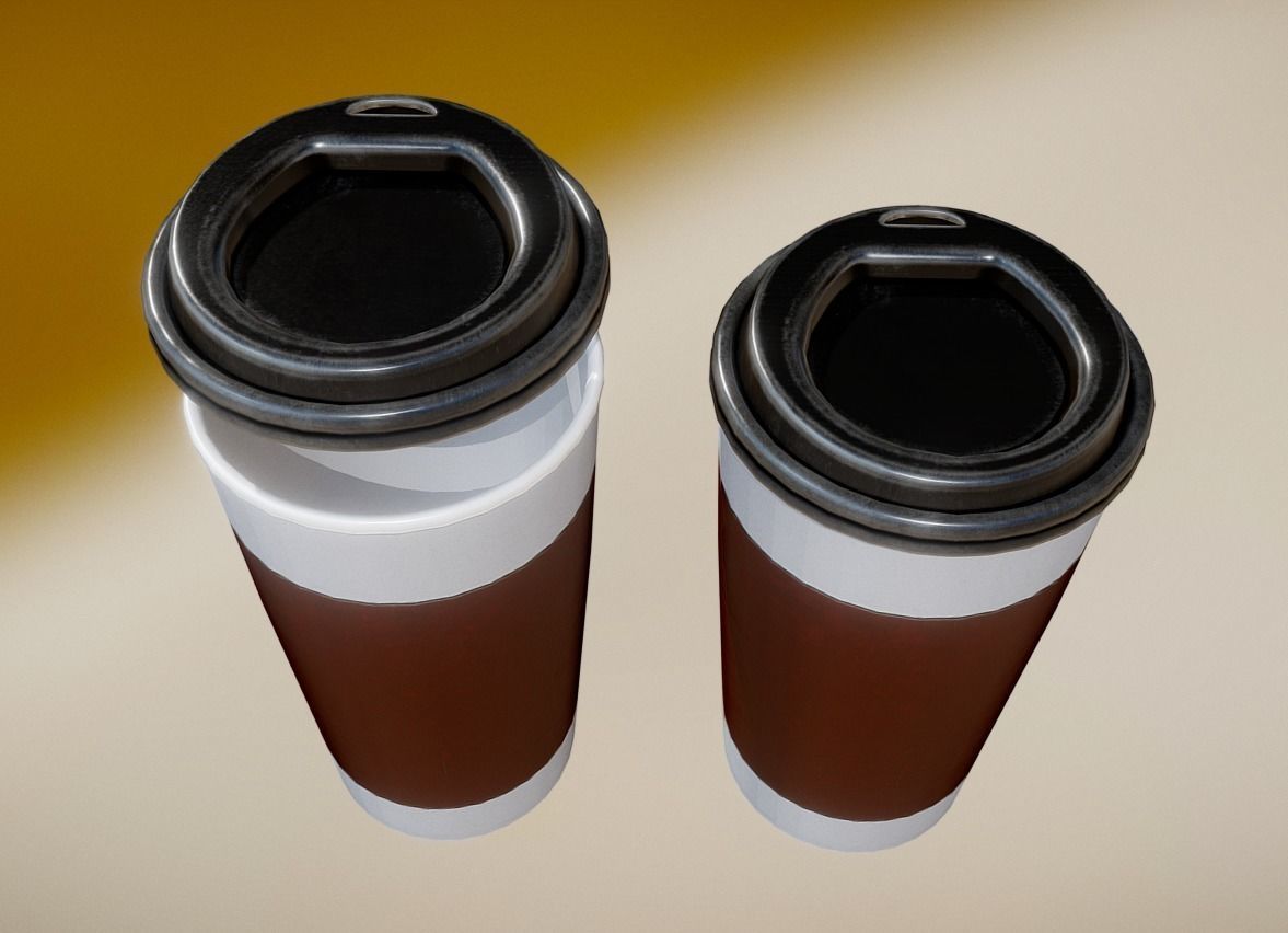 Coffee To Go Cup Pack - Gameready - PBR Textures Low-poly 3D model_32