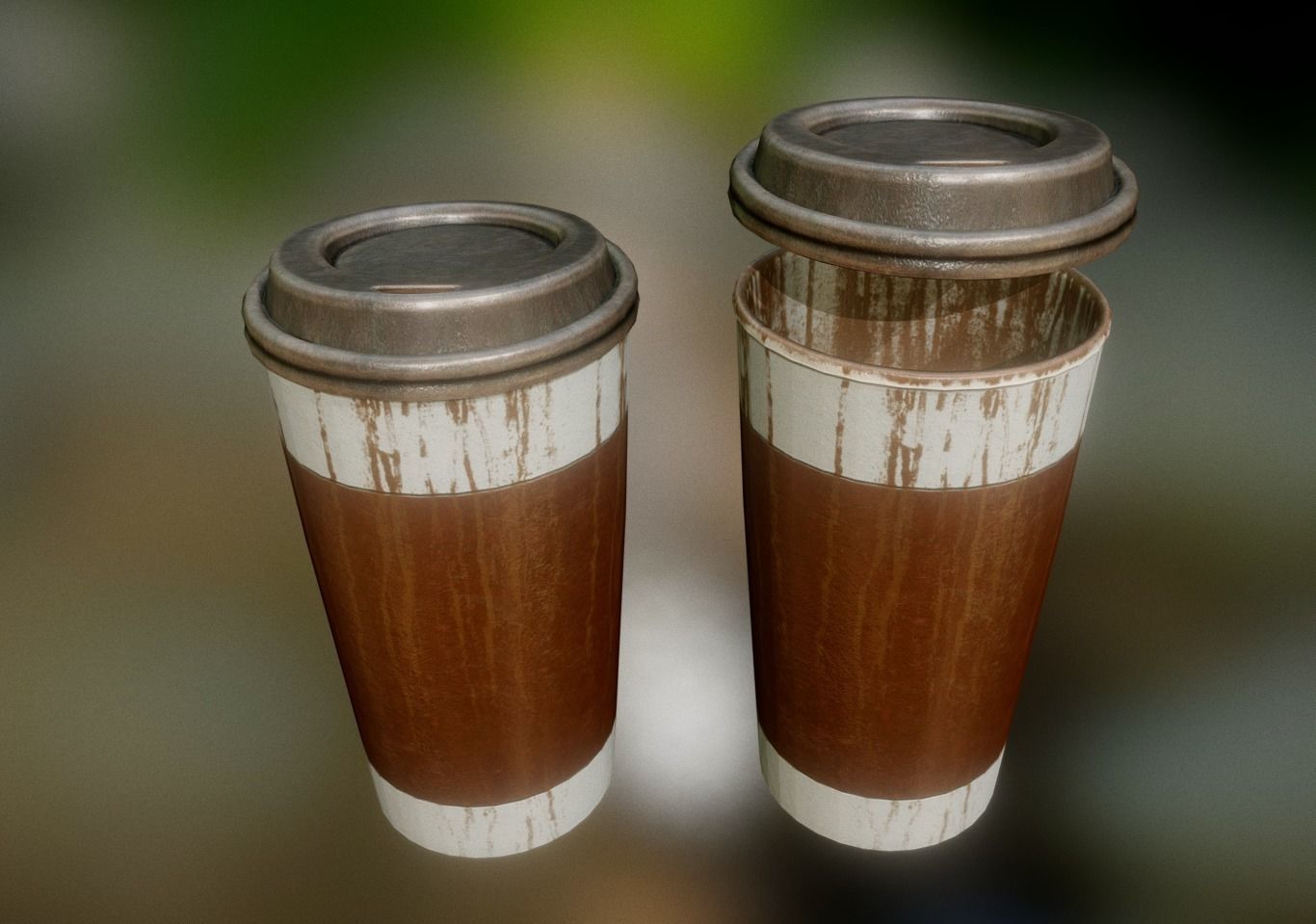 Coffee To Go Cup Pack - Gameready - PBR Textures Low-poly 3D model_5