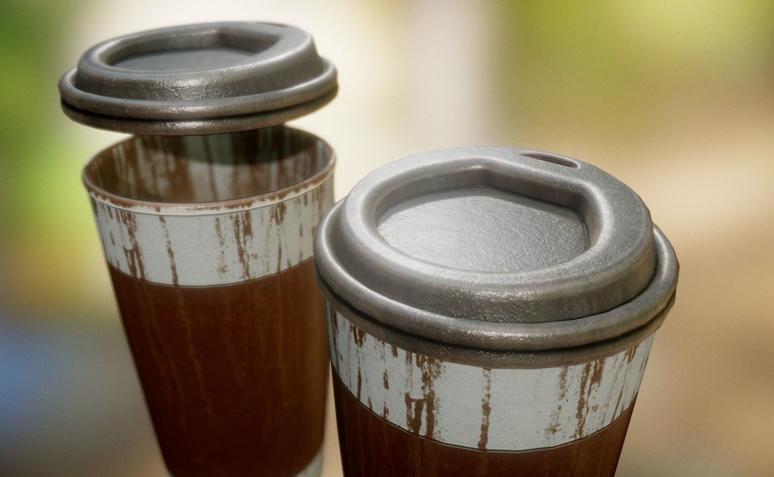 Coffee To Go Cup Pack - Gameready - PBR Textures Low-poly 3D model_7