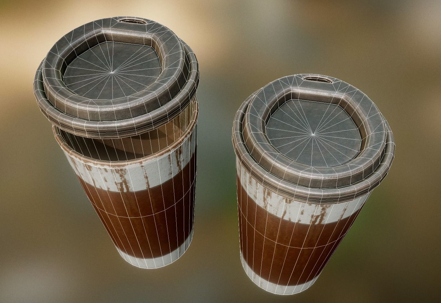 Coffee To Go Cup Pack - Gameready - PBR Textures Low-poly 3D model_27