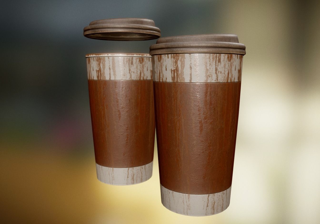 Coffee To Go Cup Pack - Gameready - PBR Textures Low-poly 3D model_11