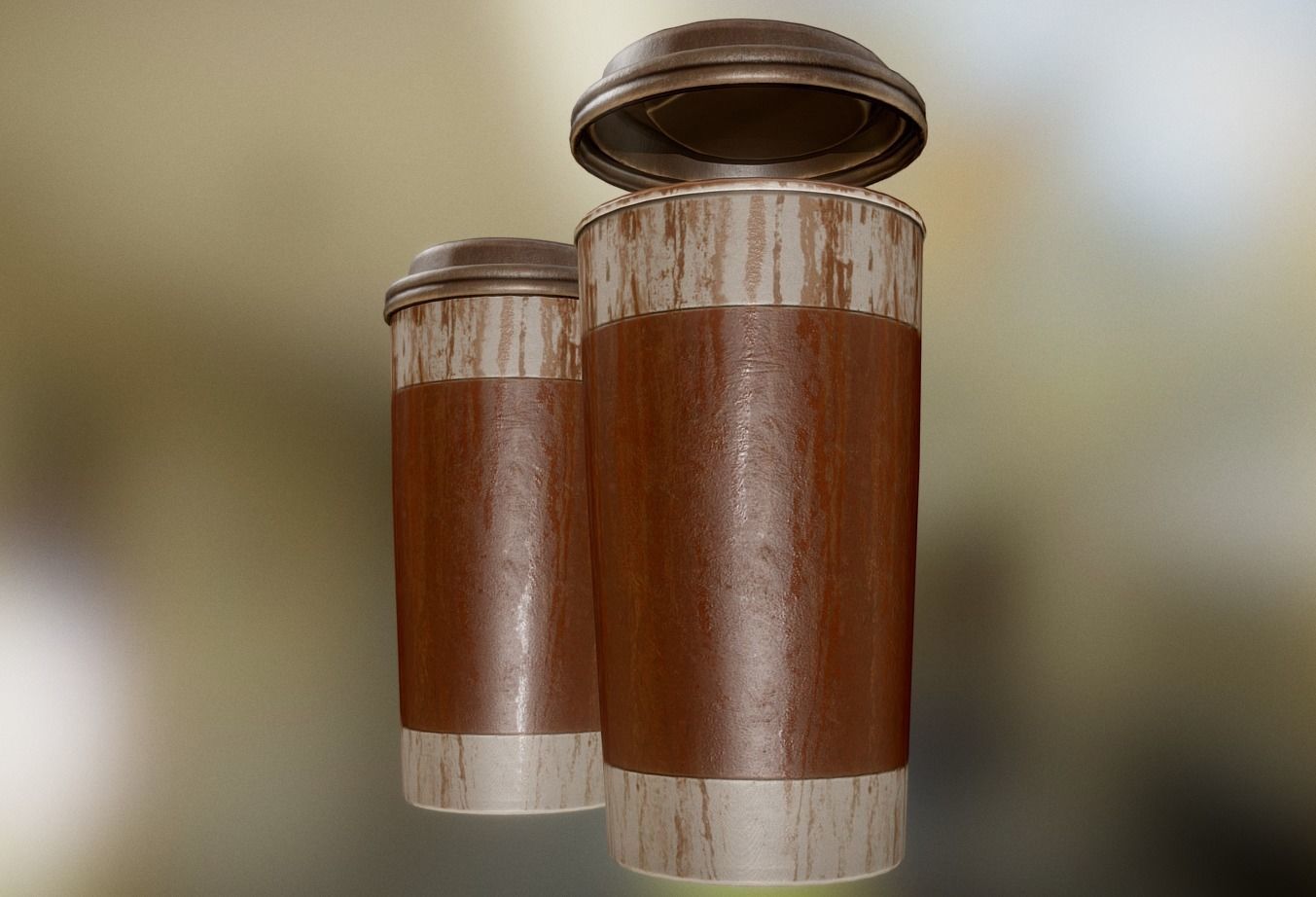 Coffee To Go Cup Pack - Gameready - PBR Textures Low-poly 3D model_19