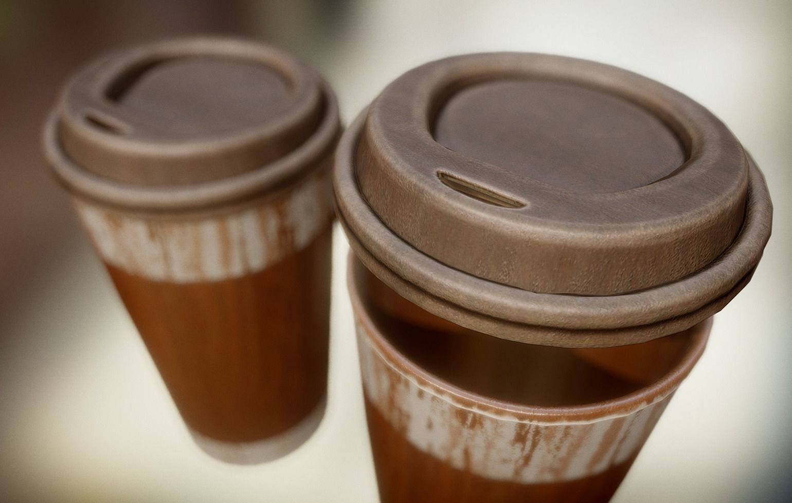 Coffee To Go Cup Pack - Gameready - PBR Textures Low-poly 3D model_20