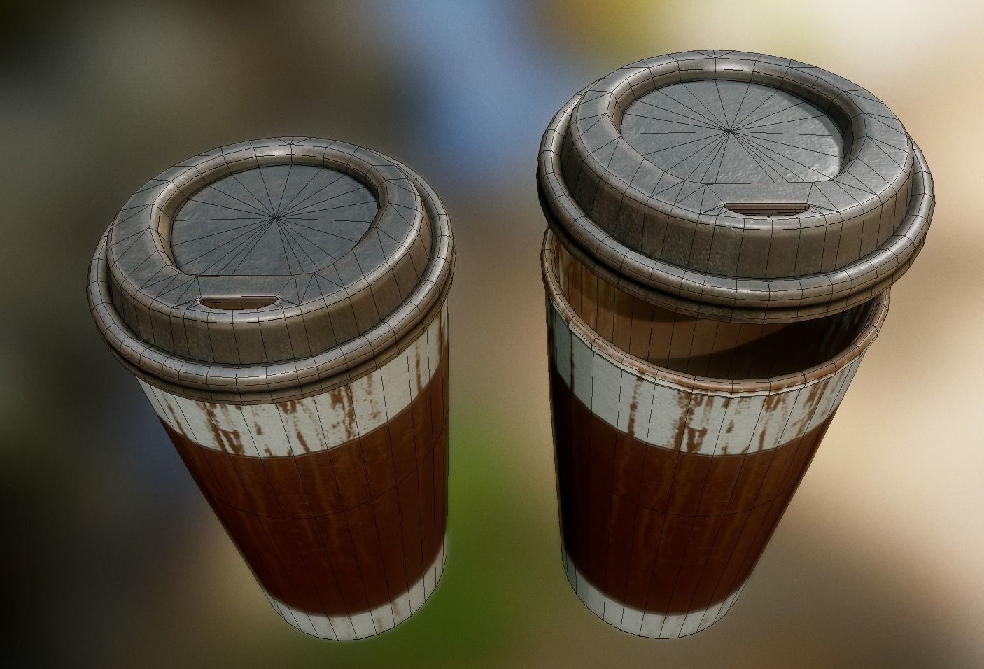Coffee To Go Cup Pack - Gameready - PBR Textures Low-poly 3D model_26