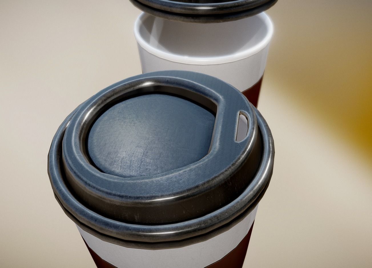 Coffee To Go Cup Pack - Gameready - PBR Textures Low-poly 3D model_13