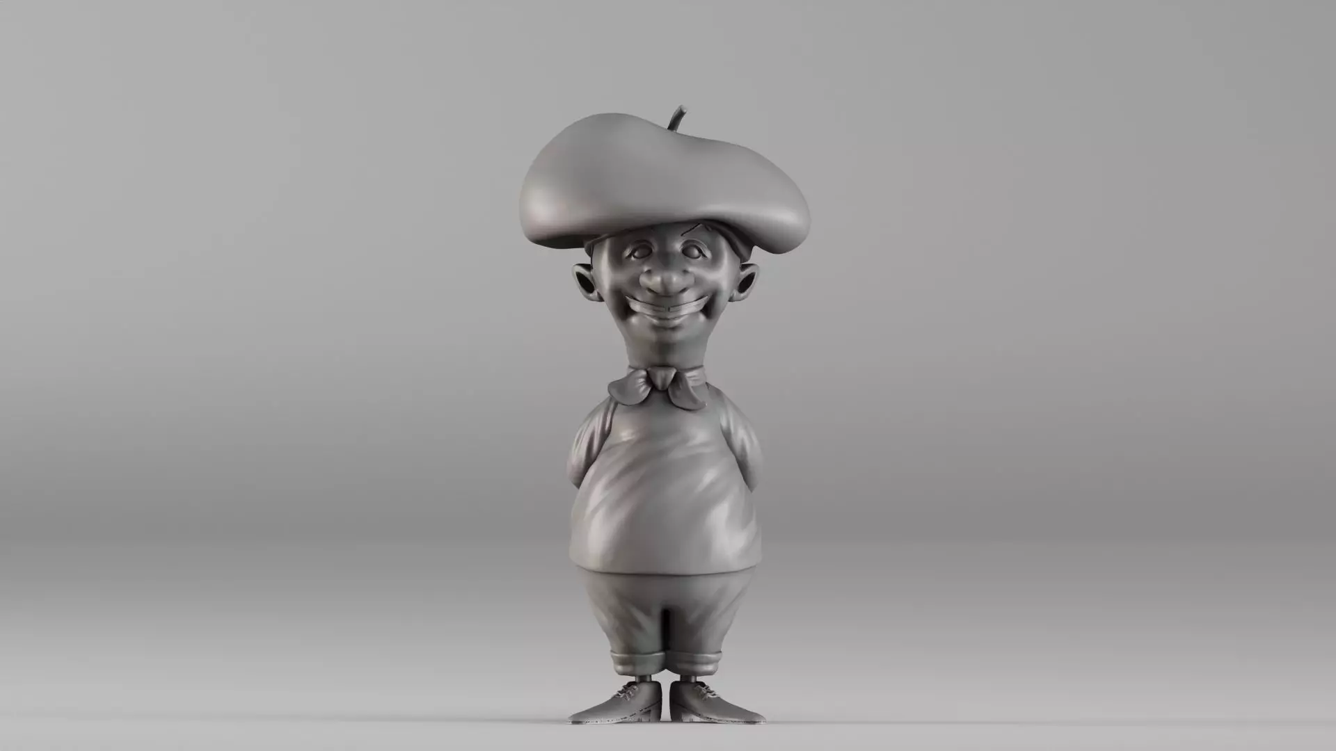 S00082 Cartoon French Man Character 3D print model