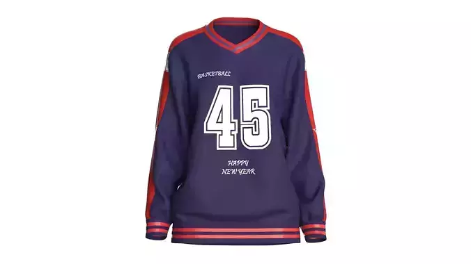 Girls Oversized Basketball Tshirt - Happy New Year