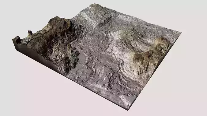 Canyon Model mountain with rocks