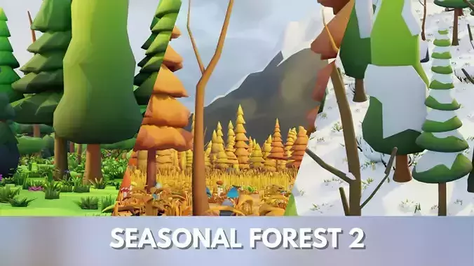 Low Poly Seasonal Forest Biome 2