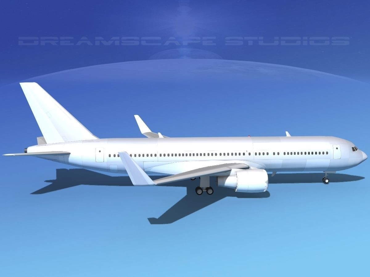Boeing 767-300 Bare Metal 3D model_4