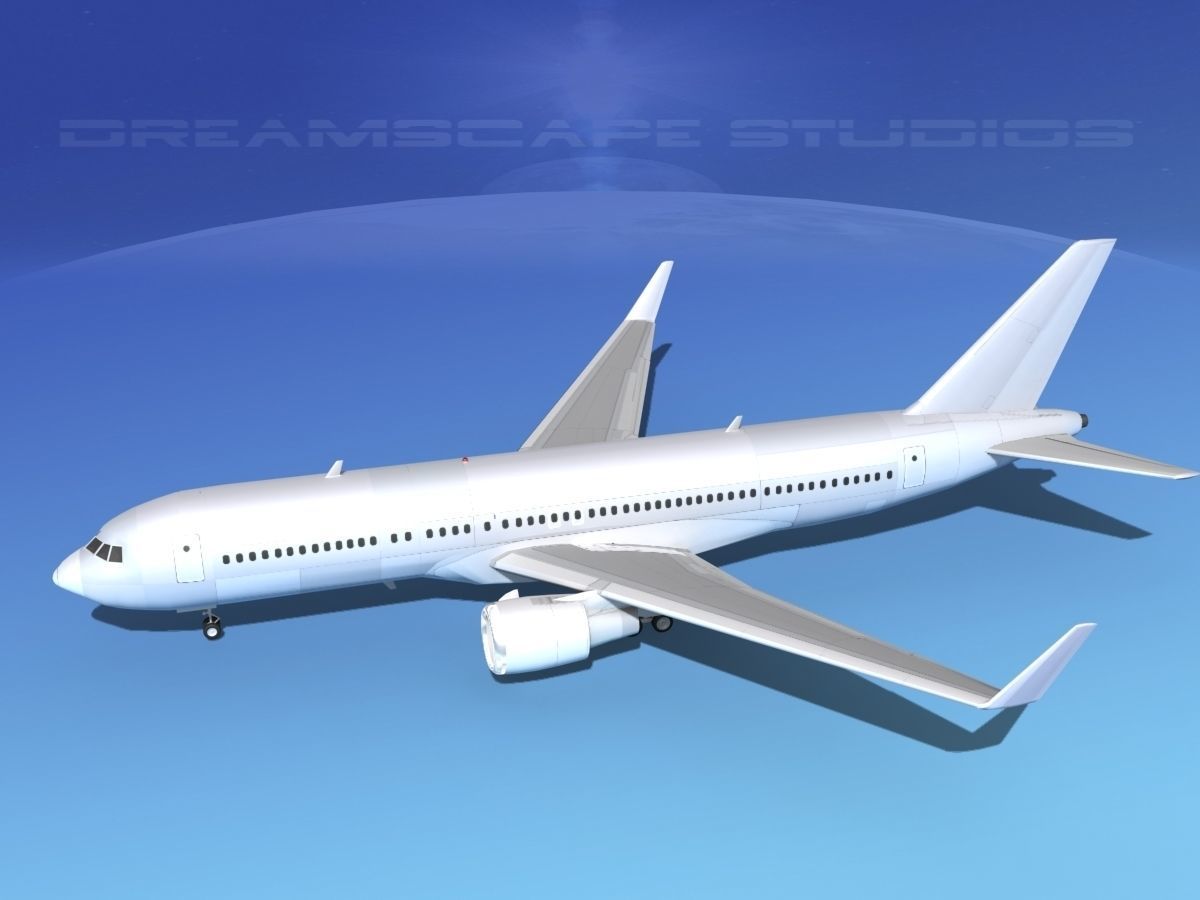 Boeing 767-300 Bare Metal 3D model_9