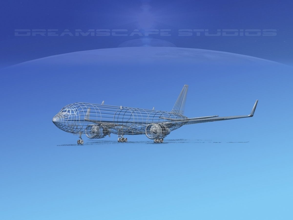 Boeing 767-300 Bare Metal 3D model_13
