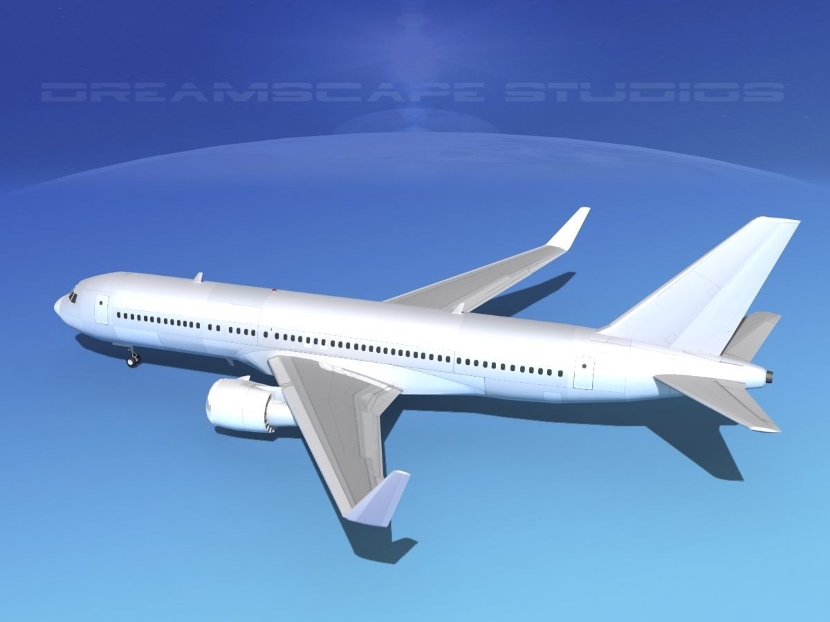 Boeing 767-300 Bare Metal 3D model_8