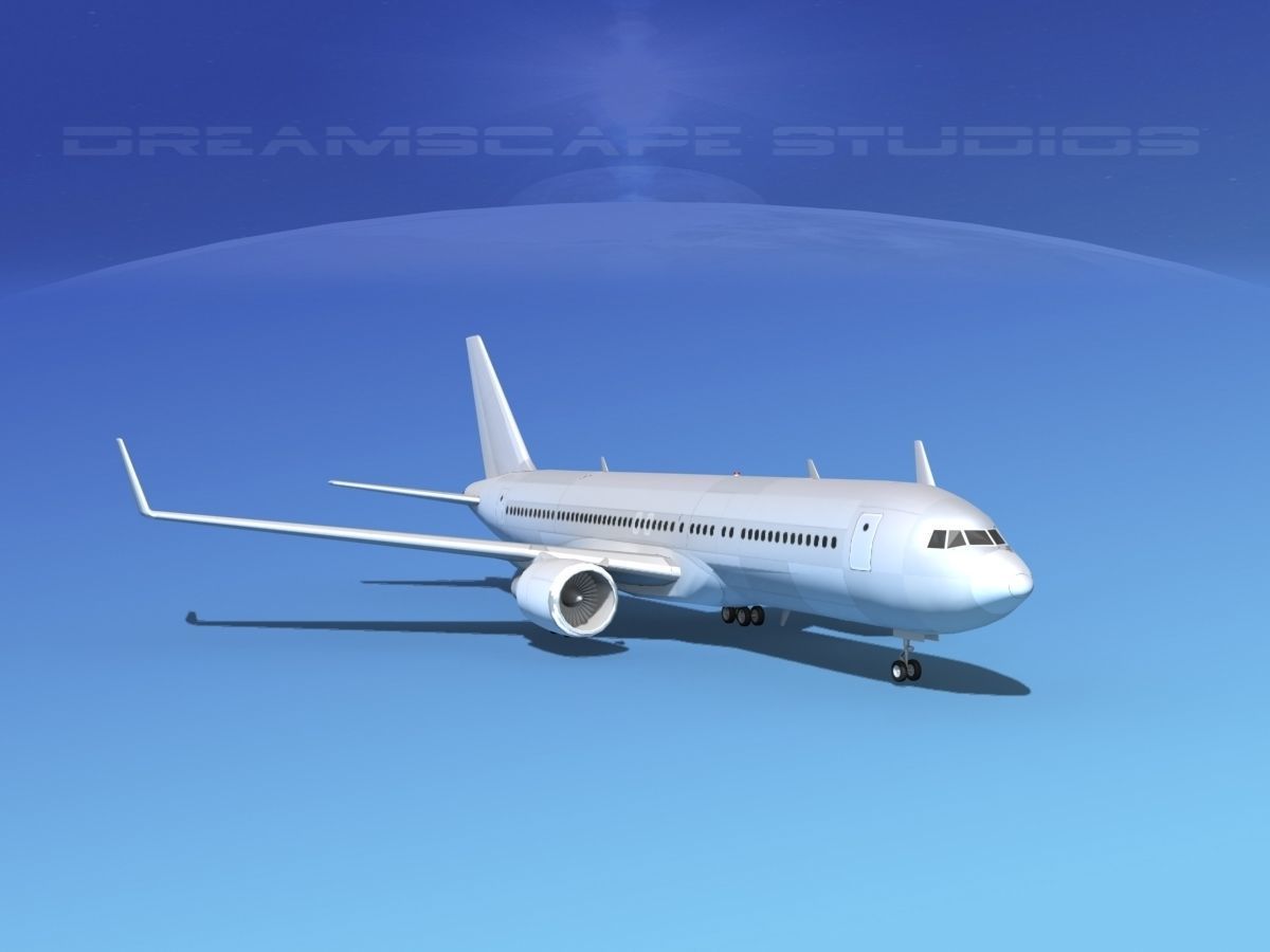 Boeing 767-300 Bare Metal 3D model_2