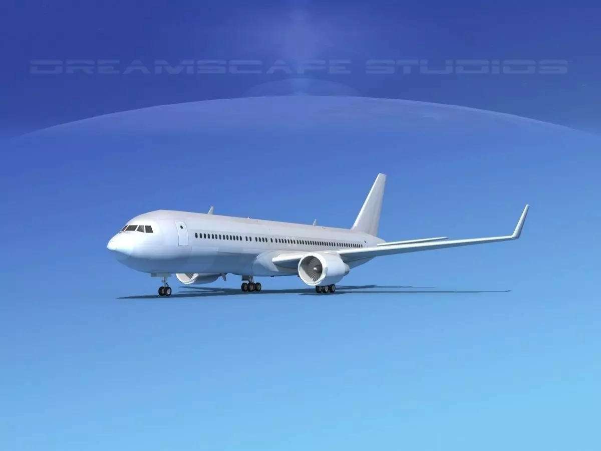 Boeing 767-300 Bare Metal 3D model_0