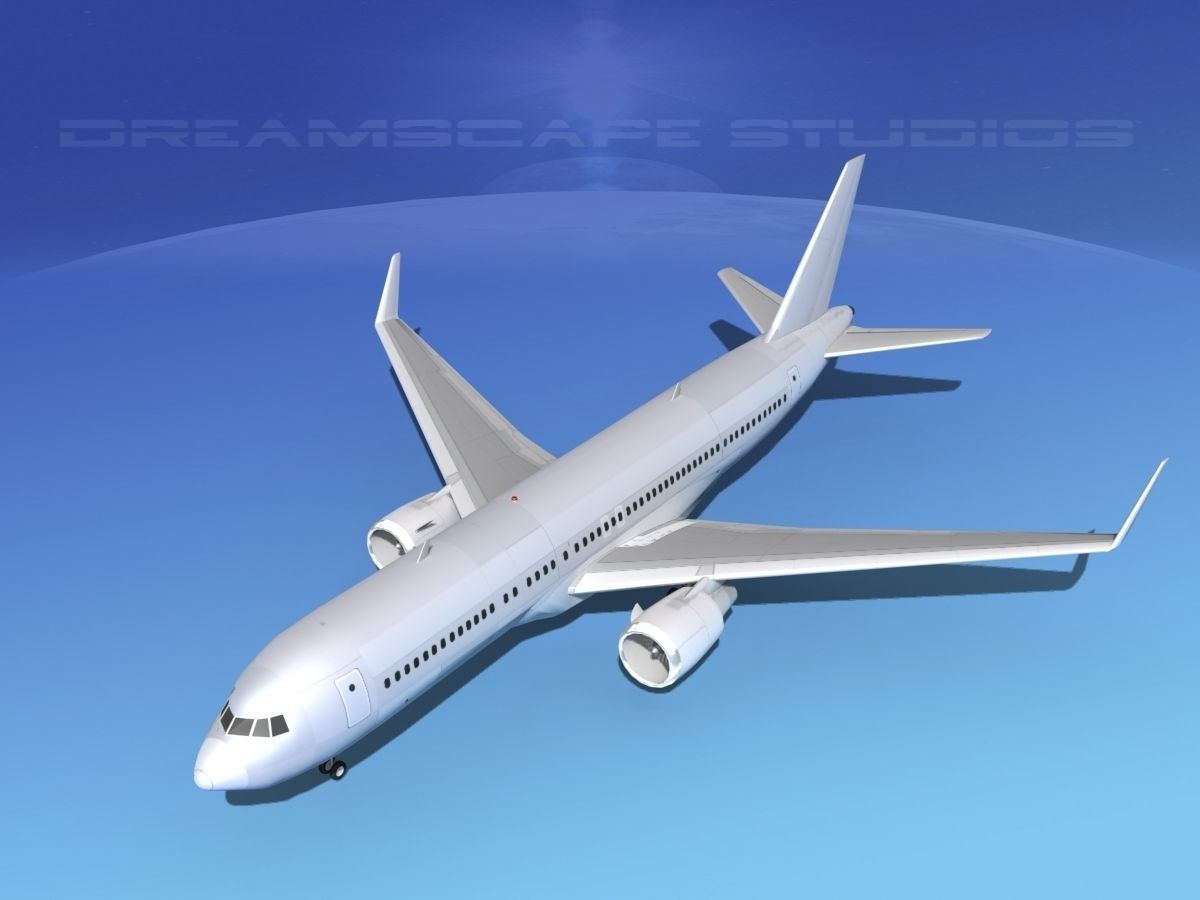 Boeing 767-300 Bare Metal 3D model_10
