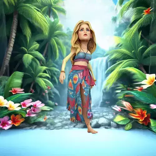 Tropical Island Girl model pack