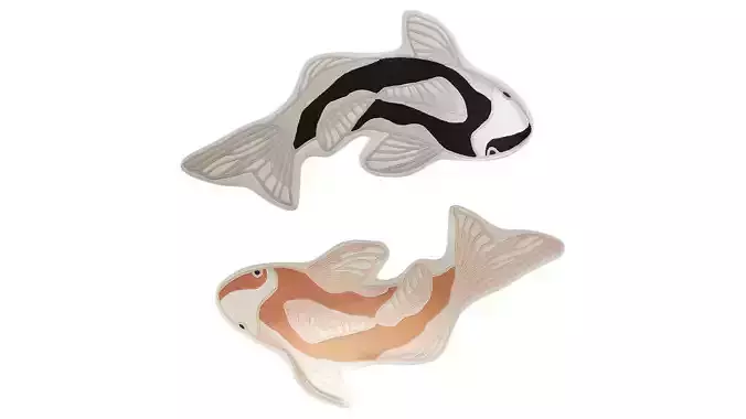 Koi rug 97x130 cm 3D model