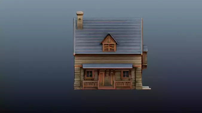 Medieval wooden house EM-12 3D model 4