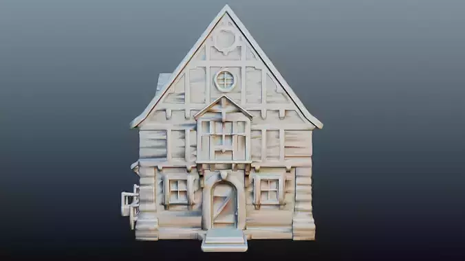 Medieval wooden house EM-12 3D model 6