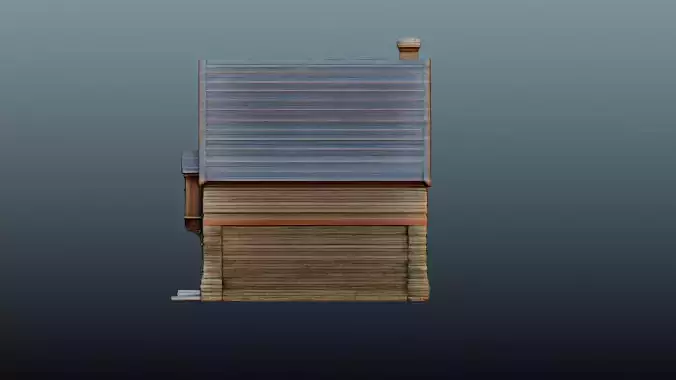 Medieval wooden house EM-12 3D model 5