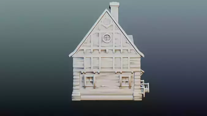 Medieval wooden house EM-12 3D model 7