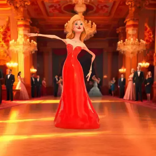 Glamorous Red Dress model pack