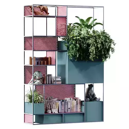 Modern shelf and rack set 834