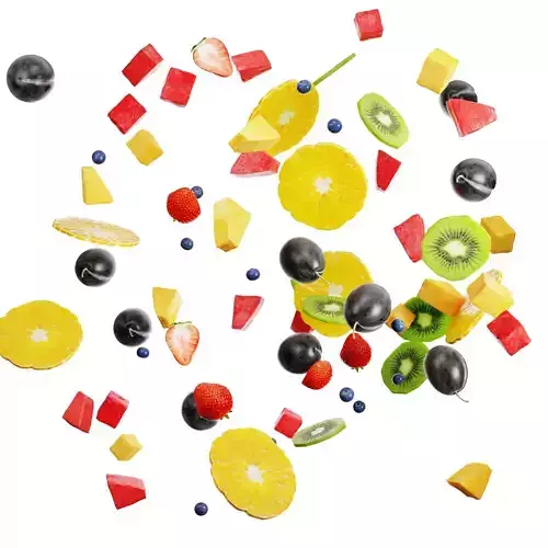 Fresh fruit pieces mix