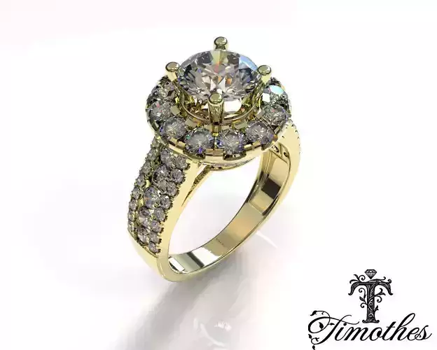 Timothes Diamond Ring 3D JewelryModel Printable 3D FR8
