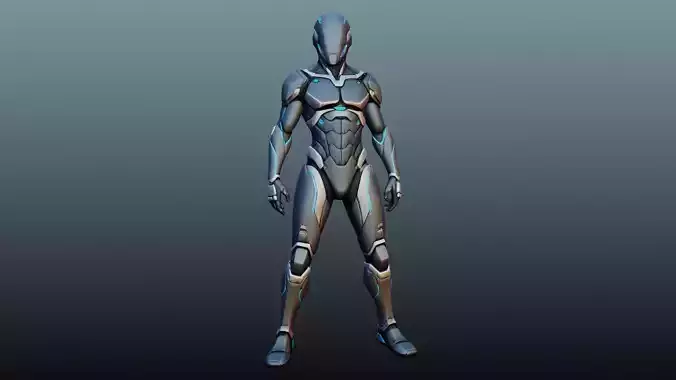 Robot soldier High-poly model KM-16