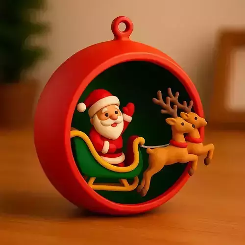 Colorful Santa Claus  Reindeer 