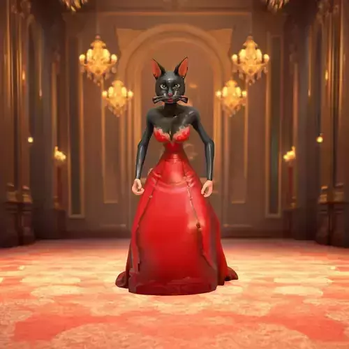 Elegant Catwoman Dress model pack