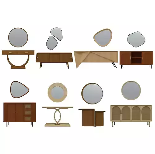 Parametric Mirror and Console Set for Revit