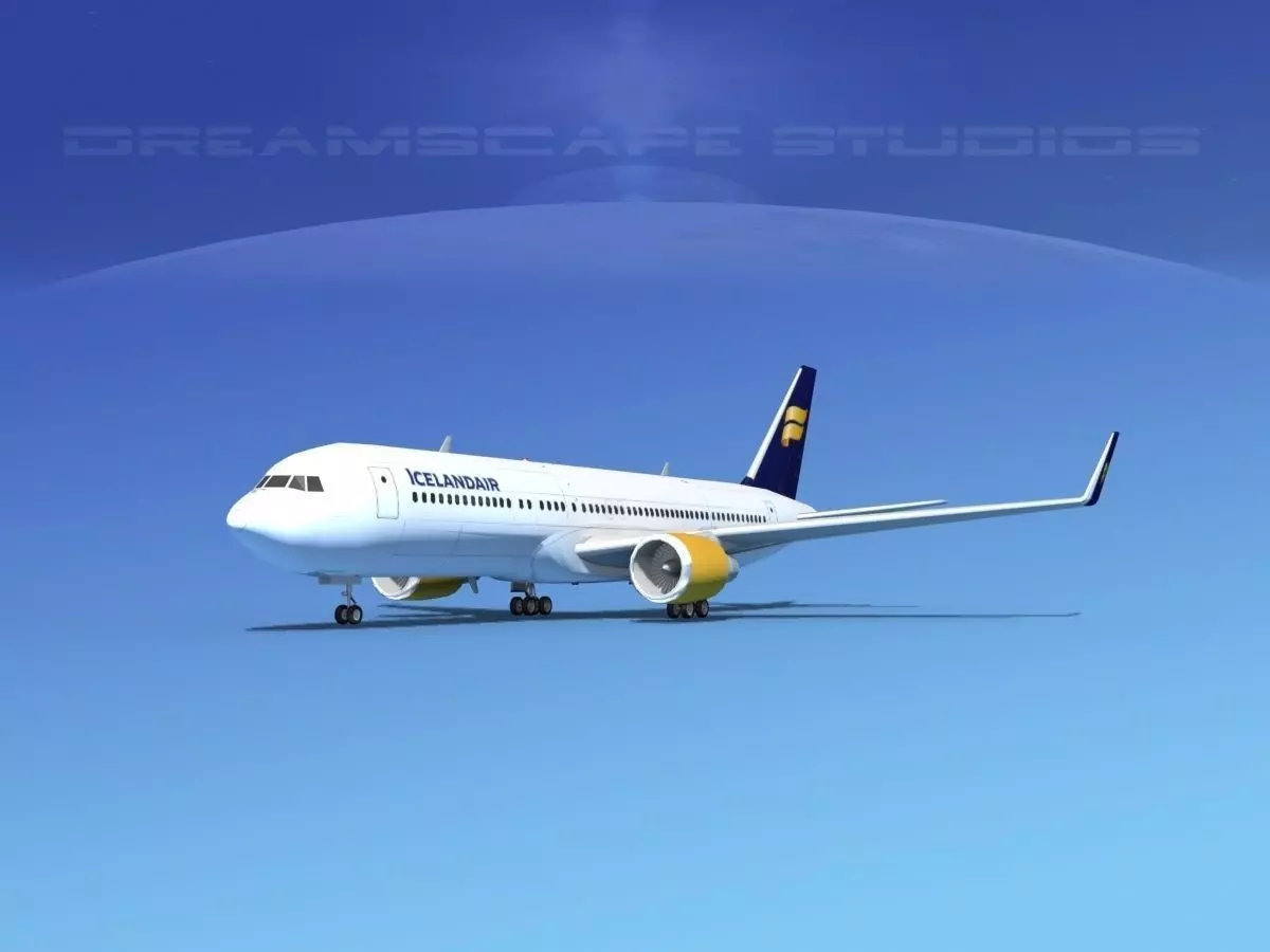 Boeing 767-300 Iceland Air 3D model rigged | CGTrader