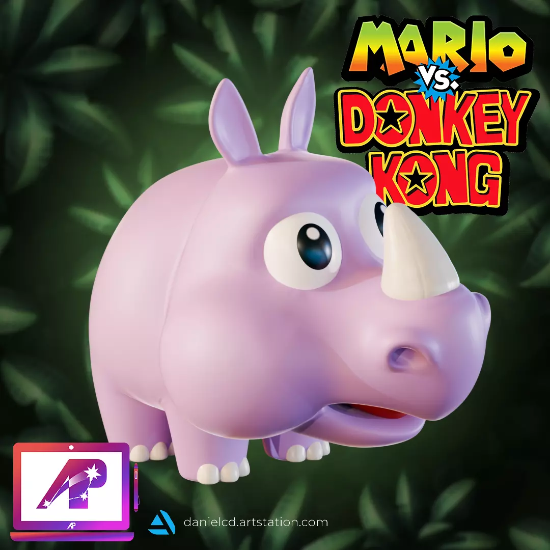 Mario VS Donkey Kong Ramram colored Free 3D print model