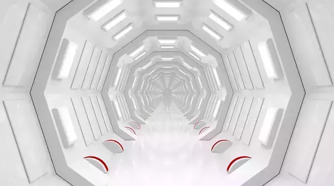 Futuristic Sci Fi Spaceship Corridor Environment